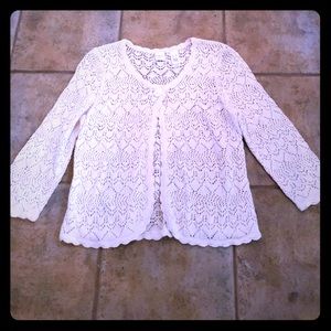 Emma James Scallop Hemmed Crochet Cardigan